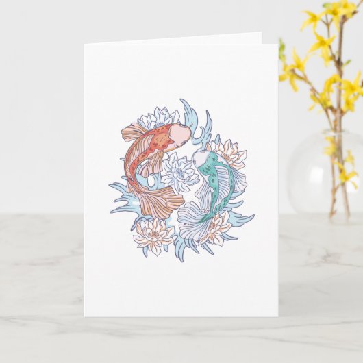 CARTE LOTUS DE POISSON KOI (Fleur jaune)