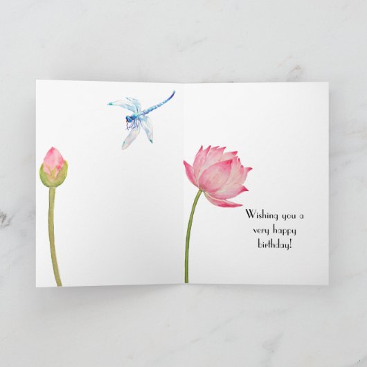 Carte Lotus et libellules (Intérieur)
