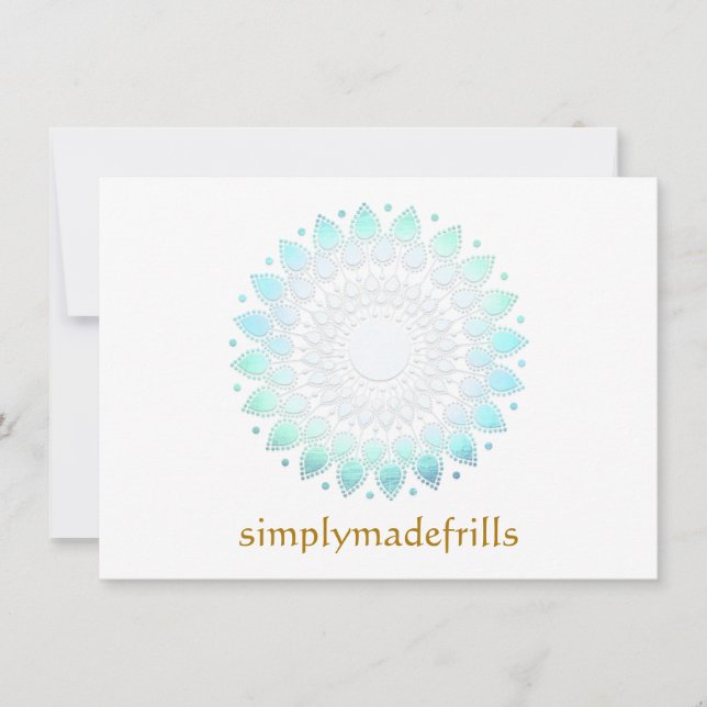 Carte Lotus Floral Bleu (Devant)