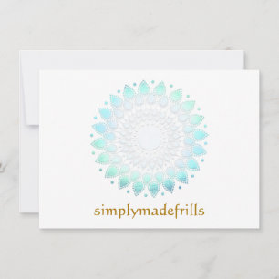 Carte Lotus Floral Bleu