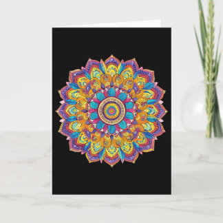 Carte Lotus Mandala Boho Yoga Méditation