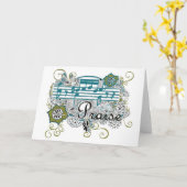 Carte Louange avec des notes musicales (Fleur jaune)