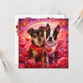 Carte Louie & Luna vous souhaitent un joyeux Saint-Valen (Devant/Arrière en situation)