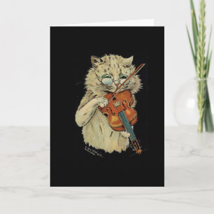 Carte Louis Wain, Le Musicien, Cat Art, 