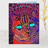 CARTE LOUIS WAIN PSYCHEDELIC BANNITHDAE GREETING CARD (Fleur jaune)