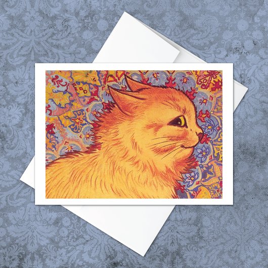 Carte Louis Wain Tabby Chat orange
