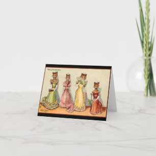 Carte Louis Wain Wallflower Girl Cats