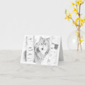 Carte Loup à travers les bouleaux (Fleur jaune)