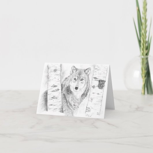 Carte Loup à travers les bouleaux (Devant)