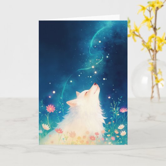 Carte Loup céleste (Fleur jaune)