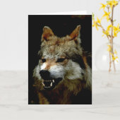 Carte Loup de Halloween (Fleur jaune)
