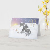 Carte Loup d'hiver (Fleur jaune)