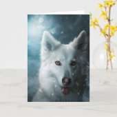 Carte Loup d'hiver (Fleur jaune)