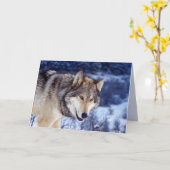Carte Loup d'hiver 2 (Fleur jaune)