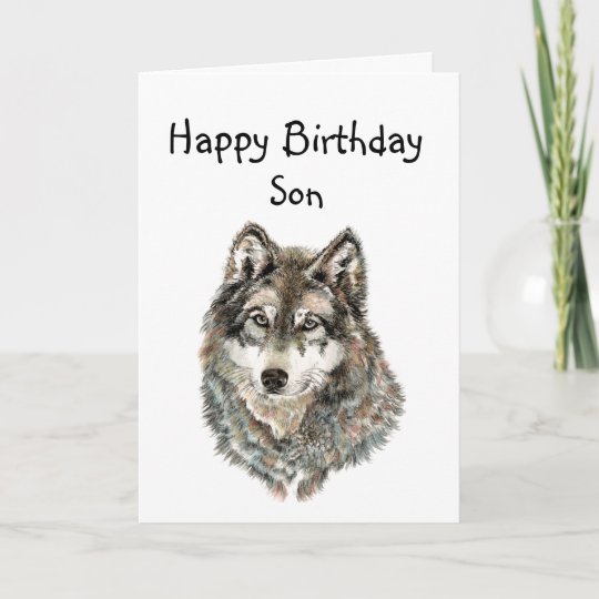 Carte Loup D Humour De Fils De Joyeux Anniversaire Zazzle Be