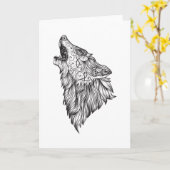 Carte Loup en colère (Fleur jaune)