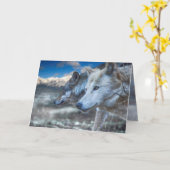 Carte Loup gris "LOUPS SENTINEL" (Fleur jaune)