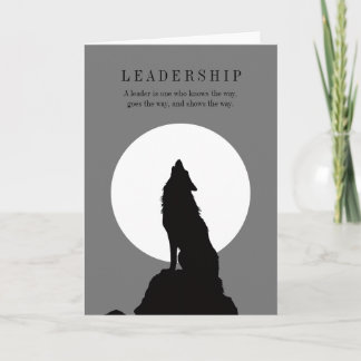 Carte Loup hurlant au leadership Pop Art Gris Noir