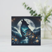 Carte Loup Hurleur | Pleine Lune Ai Art (Debout devant)