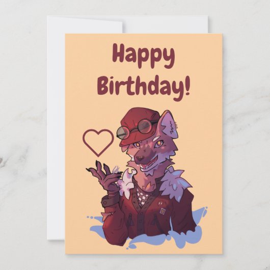 Carte Loup joyeux anniversaire (Devant)