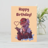 Carte Loup joyeux anniversaire (Debout devant)