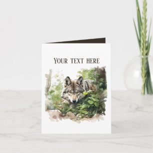 Carte loup mignon ajouter du texte n'importe quel but