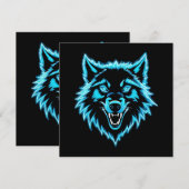 Carte Loup Néon (Devant / Derrière)
