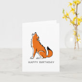 Carte  Loup rouge HURLEUR - Faune - Espèce animale en vo (Fleur jaune)