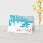 Carte Loup Solitaire En Hiver - Joyeux Noël (Fleur jaune)