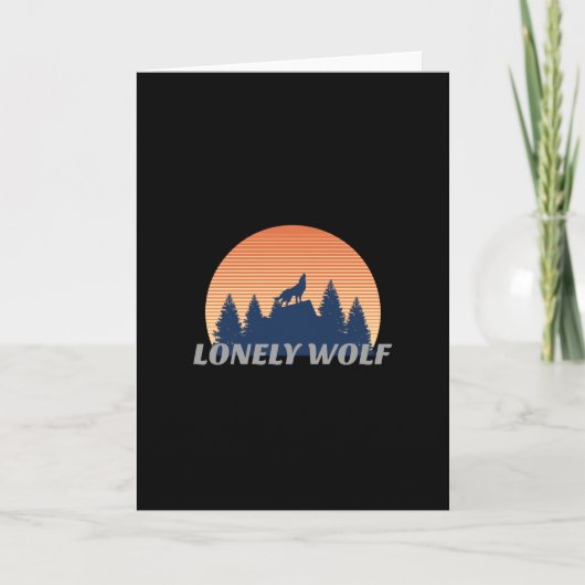 Carte Loup Solitaire Incroyable Hurlement Coucher de Sol (Devant)