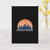 Carte Loup Solitaire Incroyable Hurlement Coucher de Sol (Fleur jaune)