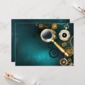 Carte Loupe en style Steampunk (Devant/Arrière en situation)