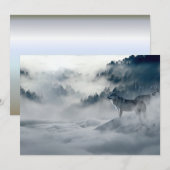 Carte Loups dans le paysage hivernal de neige (Devant / Derrière)