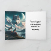 Carte Loups de bois à l'aube Joyeux anniversaire (Intérieur)