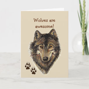 Carte Loups fantastiques Faune Animaux Anniversaire
