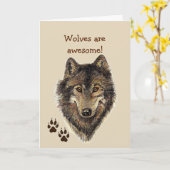 Carte Loups géniaux Animal sauvage Fils Anniversaire (Fleur jaune)