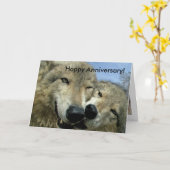 Carte Loups - Joyeux anniversaire - Pour partenaire (Fleur jaune)