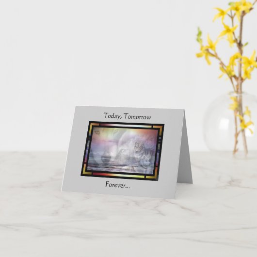 Carte Loups pour toujours (Fleur jaune)