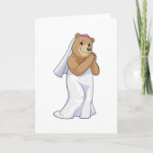 Carte L'ours en mariée avec le voile (Devant)