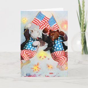 Carte L'ours patriote célèbre le 4 juillet