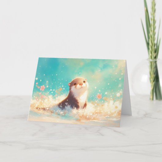 Carte Loutre dans une gerbe de printemps (Devant)
