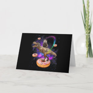 Carte Loutre de l'espace à cheval sur des donuts de dino