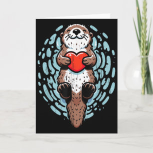 Carte Loutre de mer Saint-Valentin Cœur Amant Drôle Garç