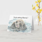 Carte Loutre Excited mignonne de Congrats de mariage (Fleur jaune)