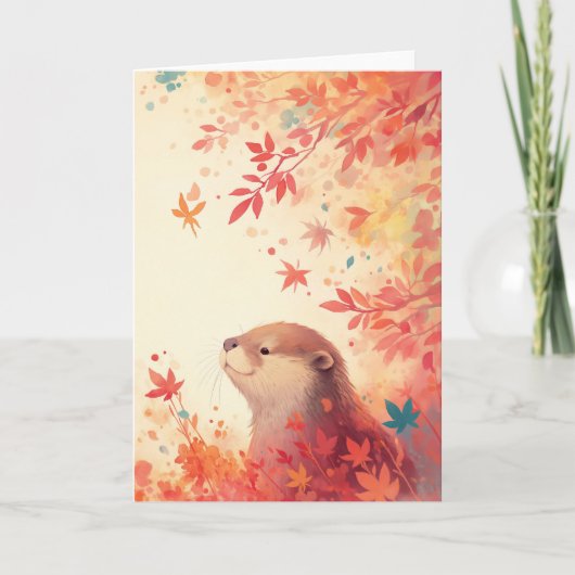 Carte Loutre Merveille d'Automne (Devant)