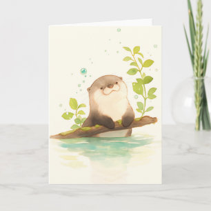 Carte Loutre sur le rêve de bois flotté