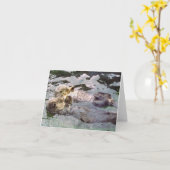 Carte Loutres de mer tenant les mains (Fleur jaune)