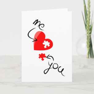 Carte love-349631  RED PUZZLE HEART ME YOU MISSING YOU S