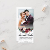 Carte Love and Thanks Burgundy Blue Floral Mariage Card (Devant/Arrière en situation)