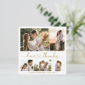 Carte Love and Thanks Heart 5 Photo Collage Mariage (Debout devant)